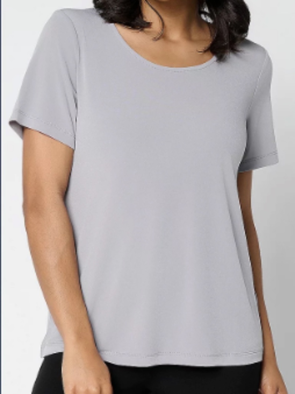 Susan Graver Essentials Liquid Knit Set of 3 Tops, Grey Sz a728289